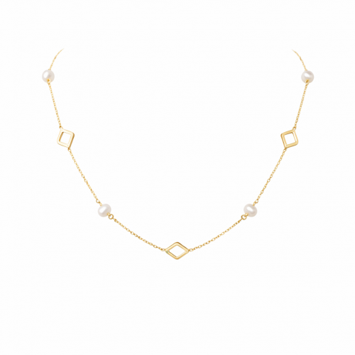 Κολιέ περιμετρικών στοιχείων Χρυσό 9κ